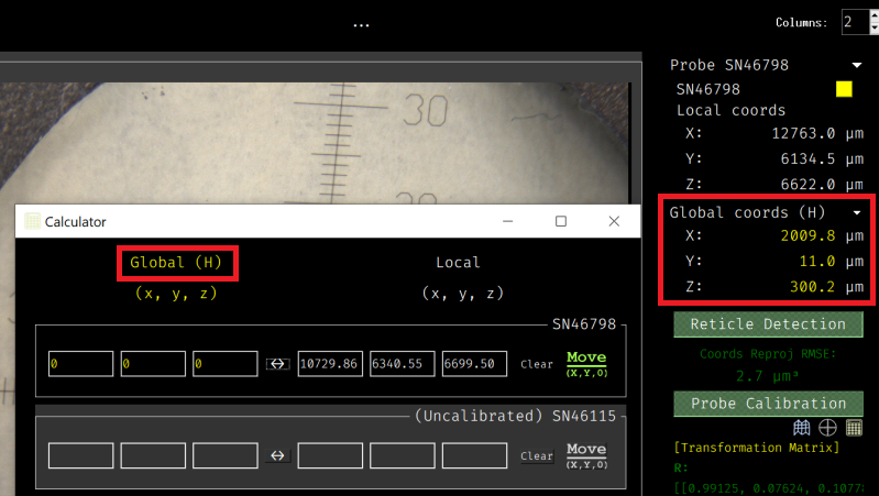 Calculator with Reticle Metadata applied